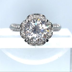 3 ct Engagement ring eternity band promise ring lab Diamond 18k crystal jewelry